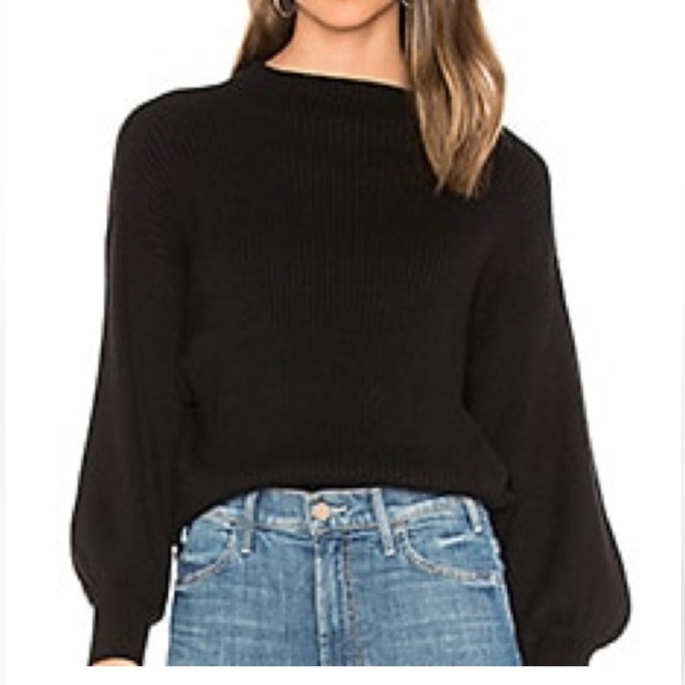 Line & Dot Black Cowl Neck Sweater